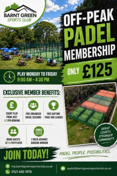 2026 06 Off Peak Padel membership offer